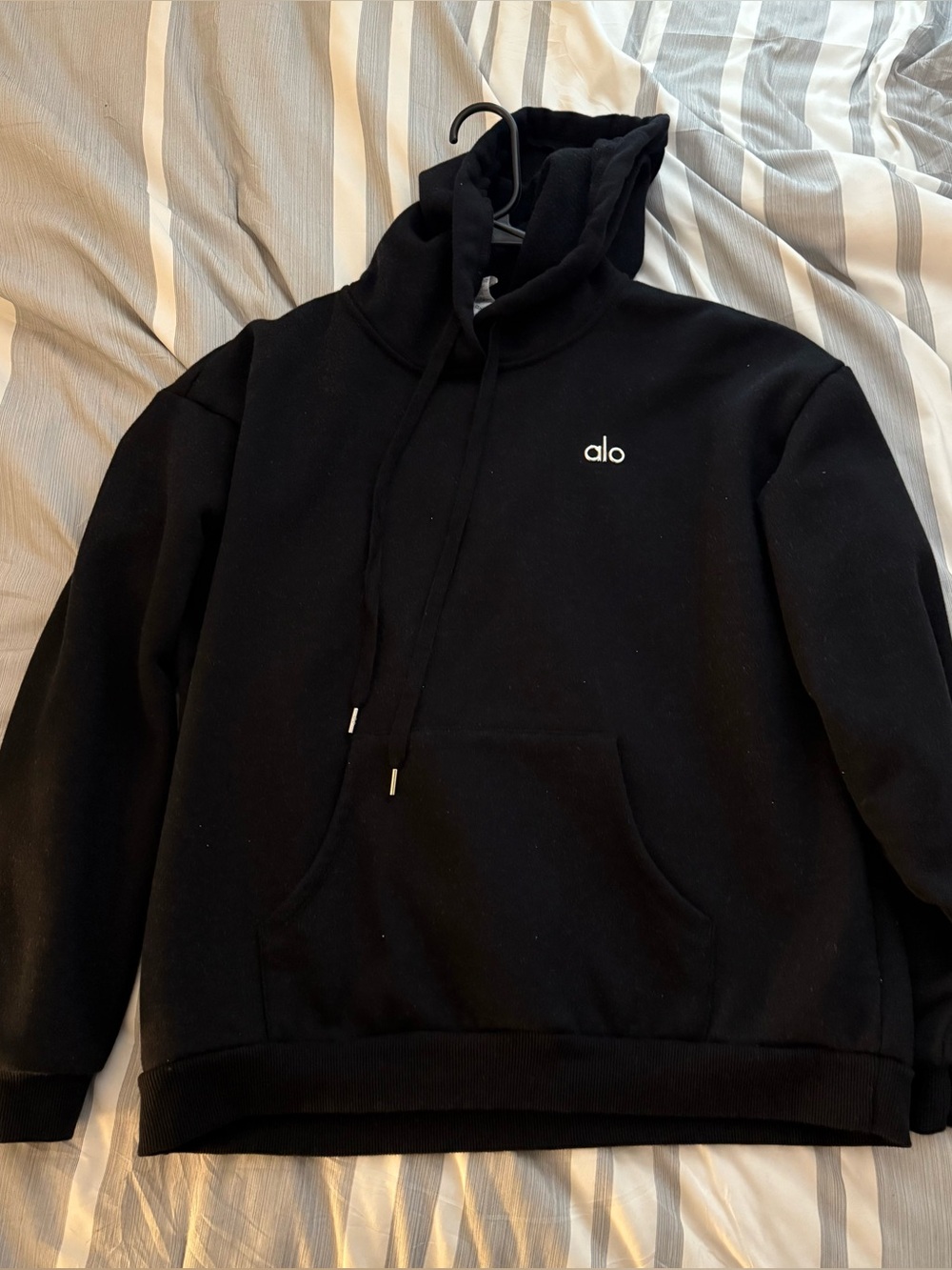 ALO Yoga Black Men's Hoodie with Subtle Logo